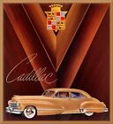 1947 Cadillac 4 portes, publicité vintage, aimant réfrigérateur, épaisseur 42 MIL