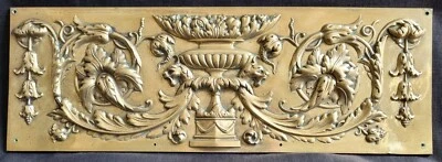 ANTIQUE LARGE GILT BRONZE PLAQUE ORGANIC DESIGN - 527 MM LONG X 18.5 CM HIGH - Image 1 of 4