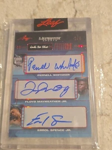 Whitaker / Mayweather Jr. / Spence Jr. 2021 Leaf Ultimate Sports AUTO 1/4 - Picture 1 of 4