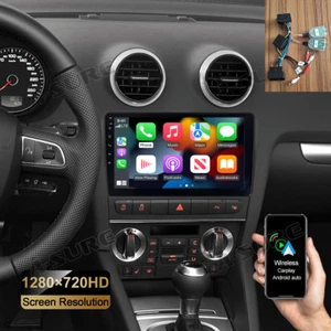 For Audi A3 8P 2003-2013 S3 RS3 Android 14 Carplay Stereo GPS +Quardlock Adapter - Picture 1 of 12