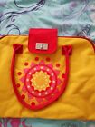 Beach bag - canvas - yellow and red - NWT - Avon Cosmetics