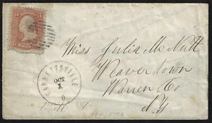 US 1860s CIVIL WAR CARRETTSVILLE OHIO PATRIOTIC EMBOSSED COVER ON BACK UNION & - Picture 1 of 2