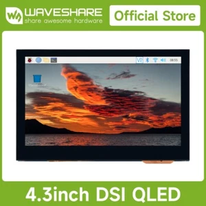 Waveshare 4.3inch QLED Raspberry Pi Display DSI 800×480 Integrated Structure - Picture 1 of 17