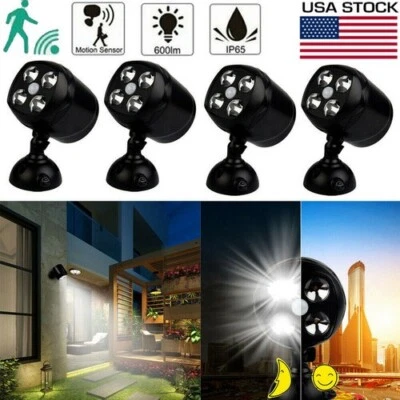 Outdoor LED Spotlight Motion Sensor Lamp Battery Powered Garden Security Light - Image 1 of 4