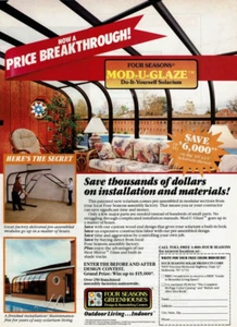 1989 Vintage Print Ad Four Seasons Mod-U-Glaze Do-It-Yourself Solarium Greenhous - Picture 1 of 2
