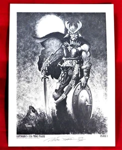 BARBARIAN HUN WARRIOR LIMITED NUMBERED PRINT SIGNED BY ARTIST MIKE PLOOG - Picture 1 of 7