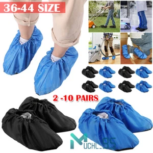 2~10 Pairs Waterproof Shoe Covers Washable Reusable Non Slip Overshoes Booties - Picture 1 of 23