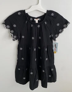 Cat & Jack - Girls Short Sleeve Dress Black Floral Size M(8) New - Picture 1 of 6