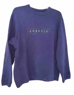 SUDADERA DEPORTIVA VINTAGE AÑOS 80 ESPRIT AZUL MARINO JEANS PEQUEÑOS VERANO UNIVERSIDAD Foto 1 de 4