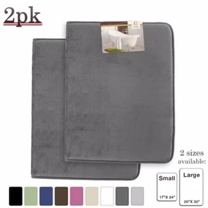 2er Pack: Luxuriöse Badematte Memory Foam gefüllt rutschfest saugfähig Badvorleger - Bild 1 von 12