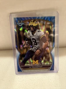 2022 Bowman U JJ McCarthy Blue RayWave Refractor! /199 Vikings Rare - Picture 1 of 2