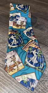 "Corbata de seda Chaps Ralph Lauren tropical hawaiana San Francisco 58"" 4""" - Imagen 1 de 4