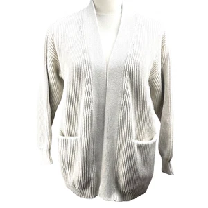 Quince Oversized Open Cardigan Sweater Women’s S Organic Cotton Rib Knit Pockets - Picture 1 of 9