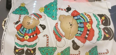 TEN Daisy Kingdom Fabric Panels Tree Umbrella #6875 Christmas Applique Bear 1993 - Image 1 of 4