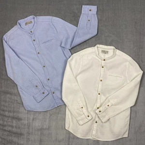 Zara Boys Lot of 2 Button Up Shirts Size 9/10 140 cm Nantucket Preppy Wedding - Picture 1 of 20