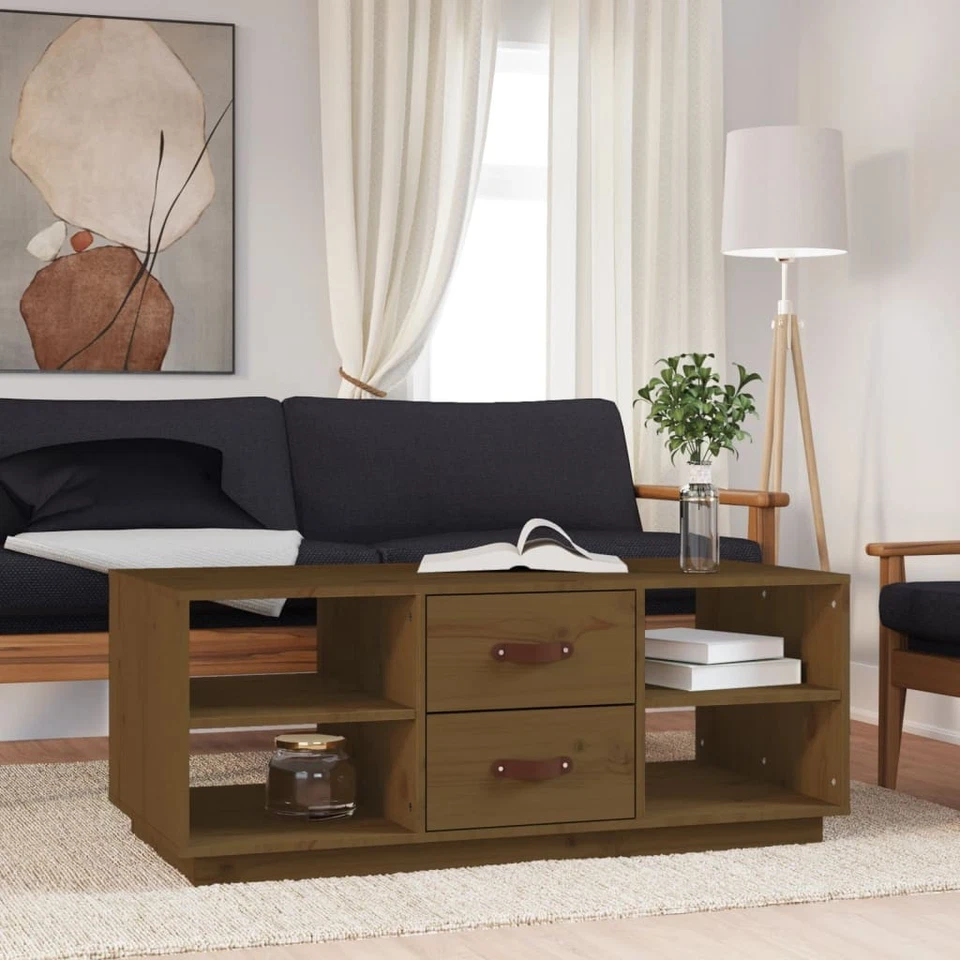 Mesa de Centro de Madera Maciza de Pino Salón Mueble Sala Multicolor vidaXL - Imagen 1 de 4