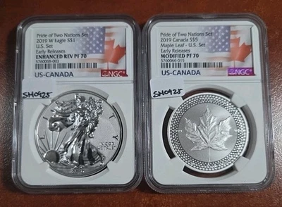 2019 Pride Of Two Nations 2pc Set NGC PF70 US Set - Image 1 of 4