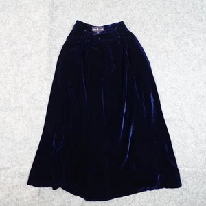 Ralph Lauren Purple Label Skirt Womens 4 Velvet Maxi ALine Long Silk Blend Blue - Picture 1 of 10