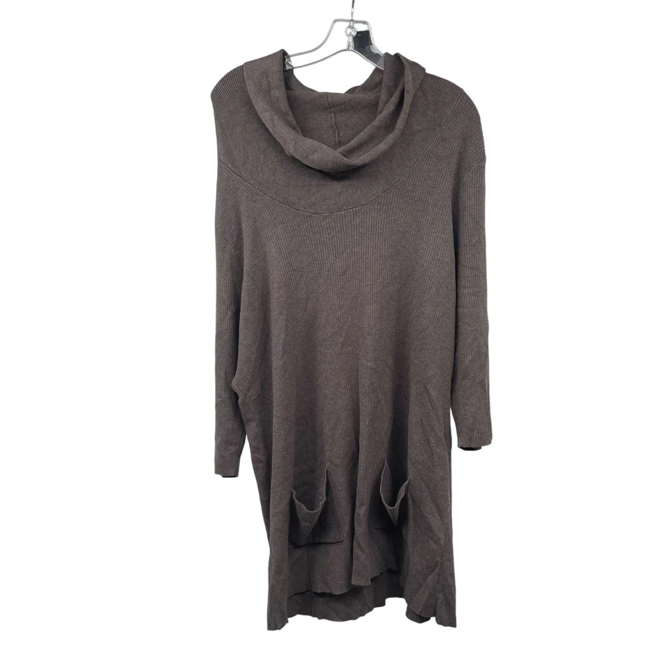 INC International Concepts Cowl Neck Sweater 3/4 Sleeve Stone Size 2X Pockets - Image 1 of 4