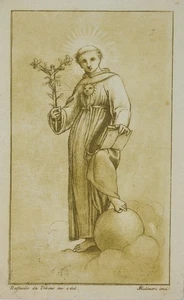 MULINARI (*1741) nach RAFFAEL (*1483), Heiliger Thomas von Aquin, um 1770, Aquat - Bild 1 von 4