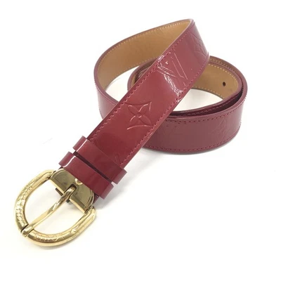 Cinturón Louis Vuitton Ceinture Monograma Vernis M6980 Rojo Patente Oro Hebilla 80/32 Foto 1 de 4