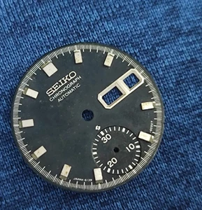 SEIKO 6139-6002/6005/6020/6032 Chronograph  PART Dial Black   Used - Picture 1 of 8