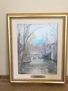 Thomas Kinkade "Chartres" Signed 8X10 Lithograph on Canvas #104/550 Framed - Picture 1 of 15