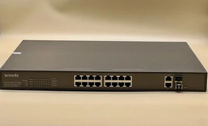 Tenda (TEF1218P-16-250W) 16-Port 10/100Mbps + 2 Gigabit Web Smart PoE Switch 👍  - Picture 1 of 7