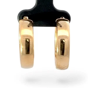 14k Yellow Gold 25mm Wide Hollow Hoop Earrings with Hinged Backs (KS1019148) - Picture 1 of 8
