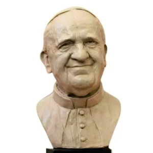 Busto del Papa Francisco 8"" Estatua Católica Religiosa Escultura VATICANO Hecho a Mano en Ar - Imagen 1 de 13