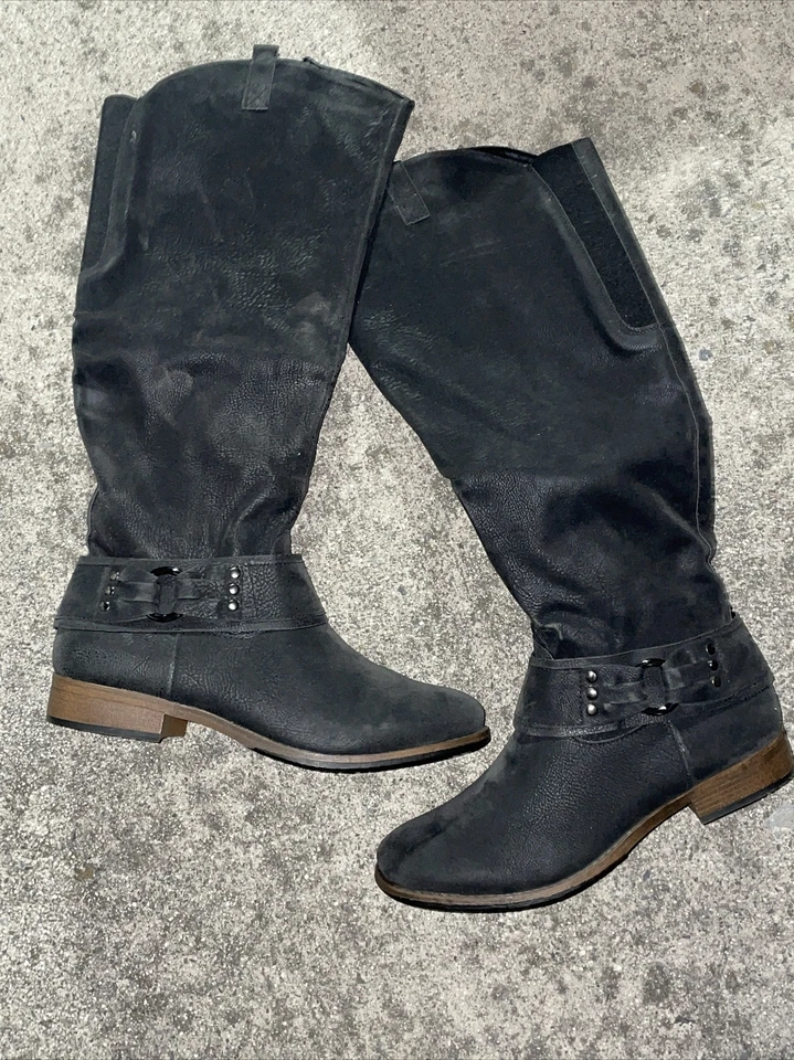 Botas de Vaquero MADELINE Nuevas Hasta la Rodilla Elásticas Top Para Mujer Talla 10 ❤️blt15m12 Foto 1 de 4