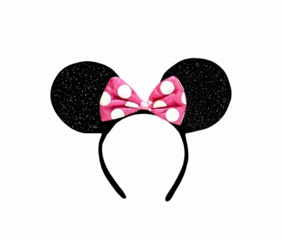 Minnie Mouse Pink Bow Sparkle Ears Costume Headband - Image 1 of 4