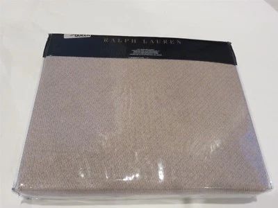 Ralph Lauren Park Avenue Modern Madden Cotton Wool Queen Bed blanket Oatmeal  - Image 1 of 4