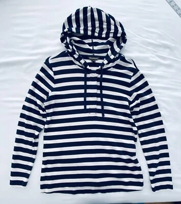 Tommy Bahama Hoodie Women’s Size S/P Blue & White Striped Pullover - Image 1 of 4