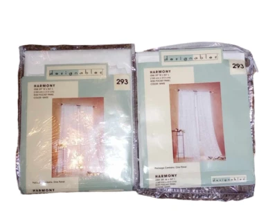 Vtg NEW Designables Sheer Leaf Curtain Panels 59x84 - Image 1 of 4