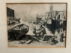 Purdy's Basin gerahmtes Kunstwerk von Lionel Barrymore Vintage schwarz-weiß Nautica - Bild 1 von 9