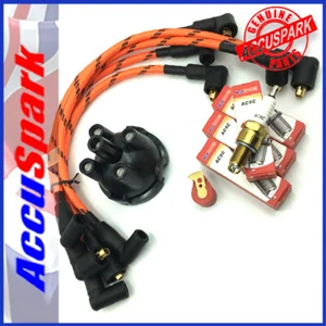 Set tappo piombo e candela MGB tessuto intrecciato classico 8 mm HT per Lucas 25D4 - Foto 1 di 12