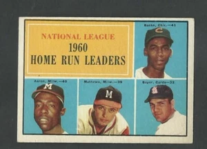 HANK AARON/ERNIE BANKS NL HR LEADERS 1961 TOPPS #43 VG-EX B - Picture 1 of 1