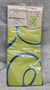 Evergreen Brand Yard Flag INITIAL "F"  Green & Blue  Polka Dot  Size 28"× 44" - Picture 1 of 1