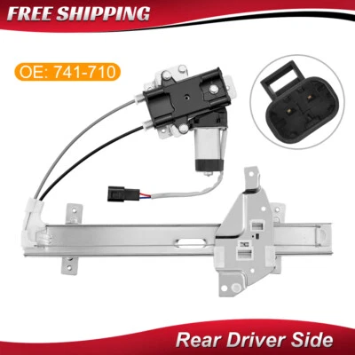 Rear Left Power Window Regulator w/Motor For 1997-2002 Buick Century Regal Olds - Image 1 of 4