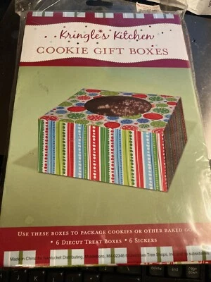 Kringle's Kitchen 6 Boxes with Stickers for Cookies and Treats Christmas Theme - Image 1 of 3