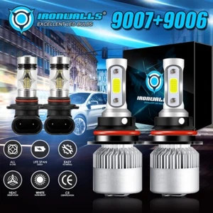 9007+9006 LED Headlight & Fog Bulbs 6000K For Dodge Ram 1500 2500 3500 2002-2005 - Picture 1 of 12
