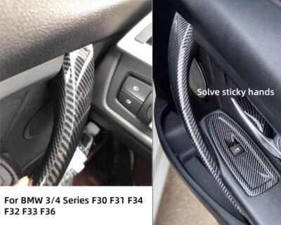 For BMW F30 F31 320i 328i 2013-2018 Carbon Fiber Interior Door Handle Cover Trim Foto 1 de 4