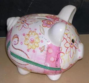 Colleen Karis Designs, Ceramic Piggy Bank (2010), 8 1/2" Length, 6 1/2" Tall - Picture 1 of 1