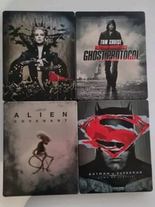 4 blu ray steelbook Ghost Protocol Alien Covenant Batman Vs Superman Snow White - Picture 1 of 14