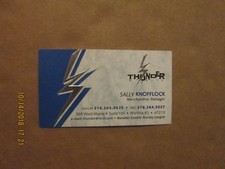 CHL Central Hockey League Wichita Thunder Sally Knofflock Hockey Business Card