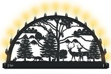 Außen-Schwibbogen Lichterbogen 150cm Erzgebirge Waldtiere Metall XXL Rostfrei