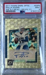 2017 DONRUSS OPTIC ELITE GOLD VINYL AUTO 1/1 PHILLIP RIVERS PSA 9 BEAUTY