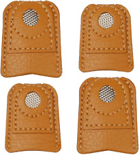 4 Pcs Leather Thimble Sewing Thimble Finger Protector Coin Thimble Pads 2 Sizes