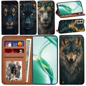 Phone Wallet Stand Cover Case For Motorola Moto E30/E40/G24/G34/G35/G55/G73/G85 - Picture 1 of 13